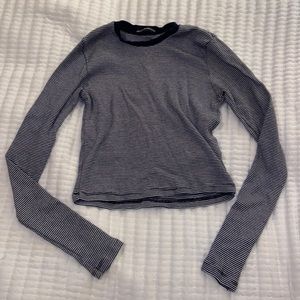 Brandy Melville Long Sleeve Cropped Pinstripe Tee